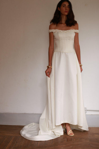Ivory Lace Detail A-Line Wedding Dress — additional view 7