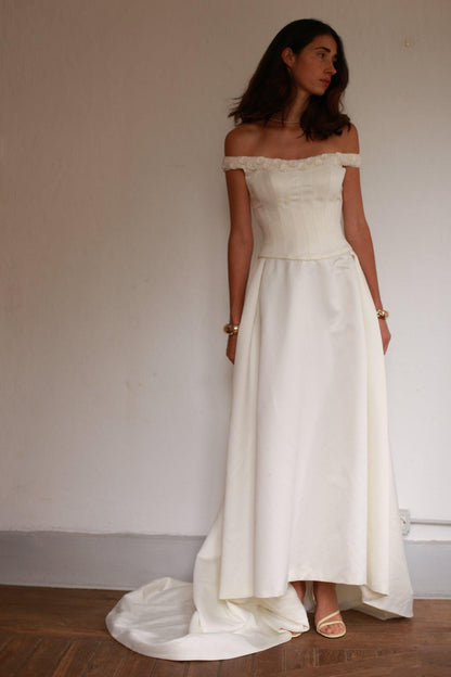 Ivory Lace Detail A-Line Wedding Dress — additional view 8