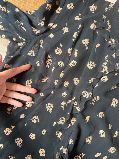 Vintage Silk Floral Ruffle Blouse — additional view 20