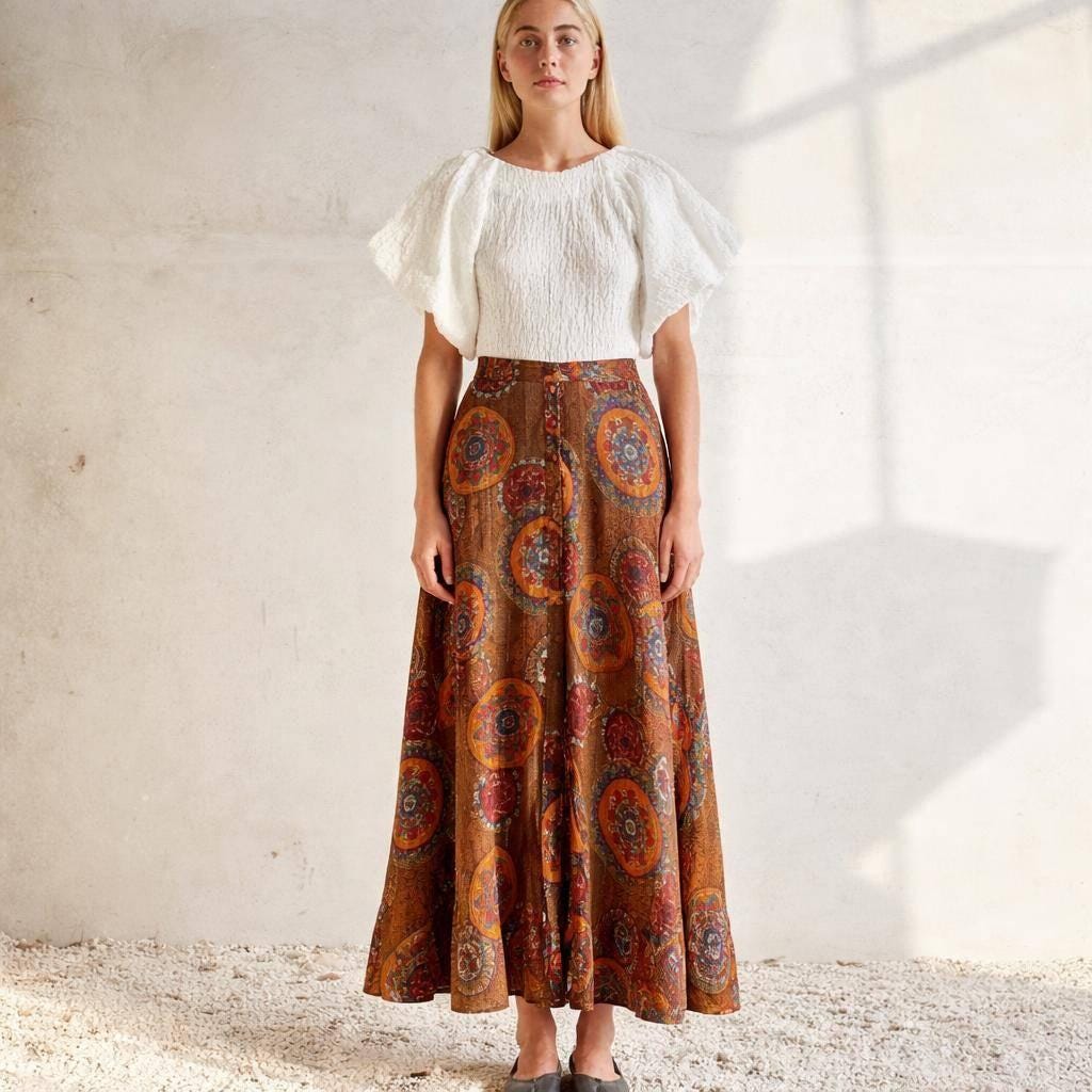 Vintage Desigual Floral Maxi Skirt