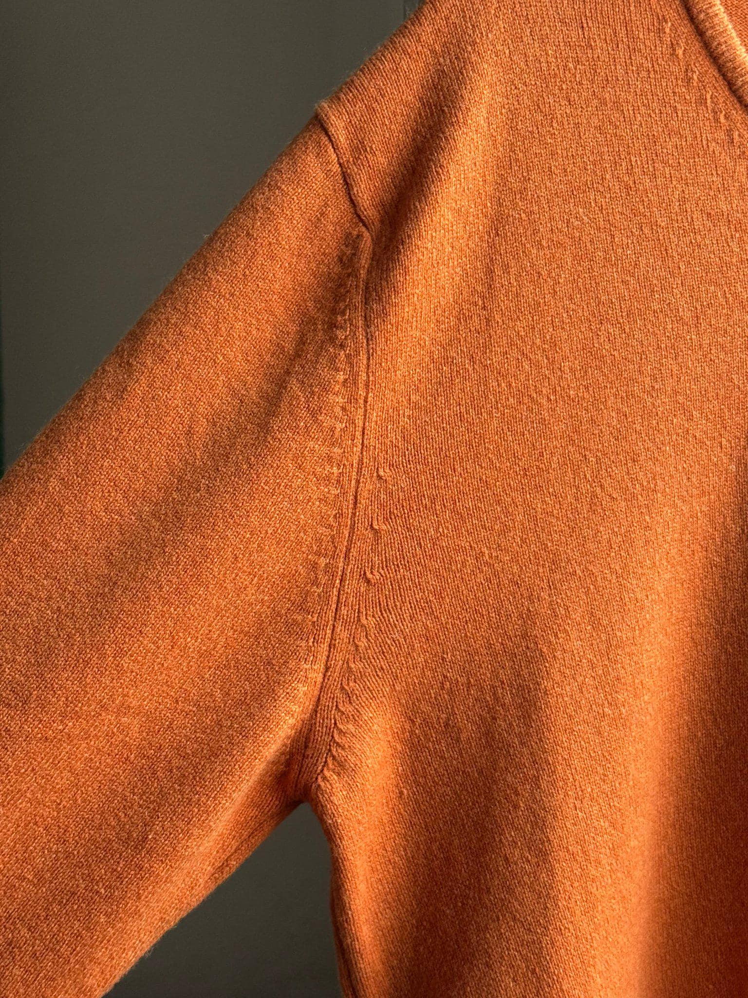 Vintage Orange Lambswool V-Neck Jumper — additional view 5
