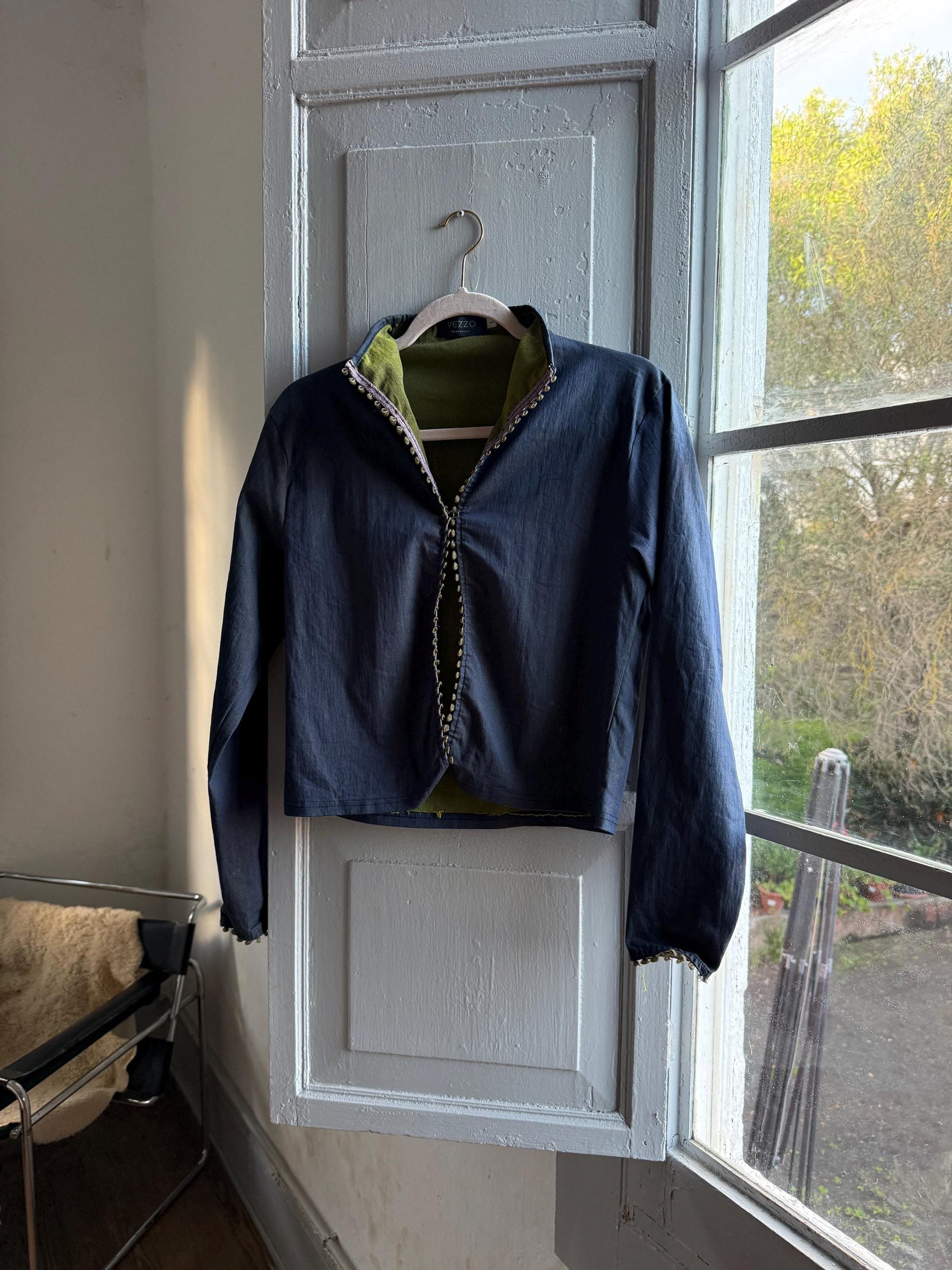 Vintage Y2K Blue and Green Women's Top — back view