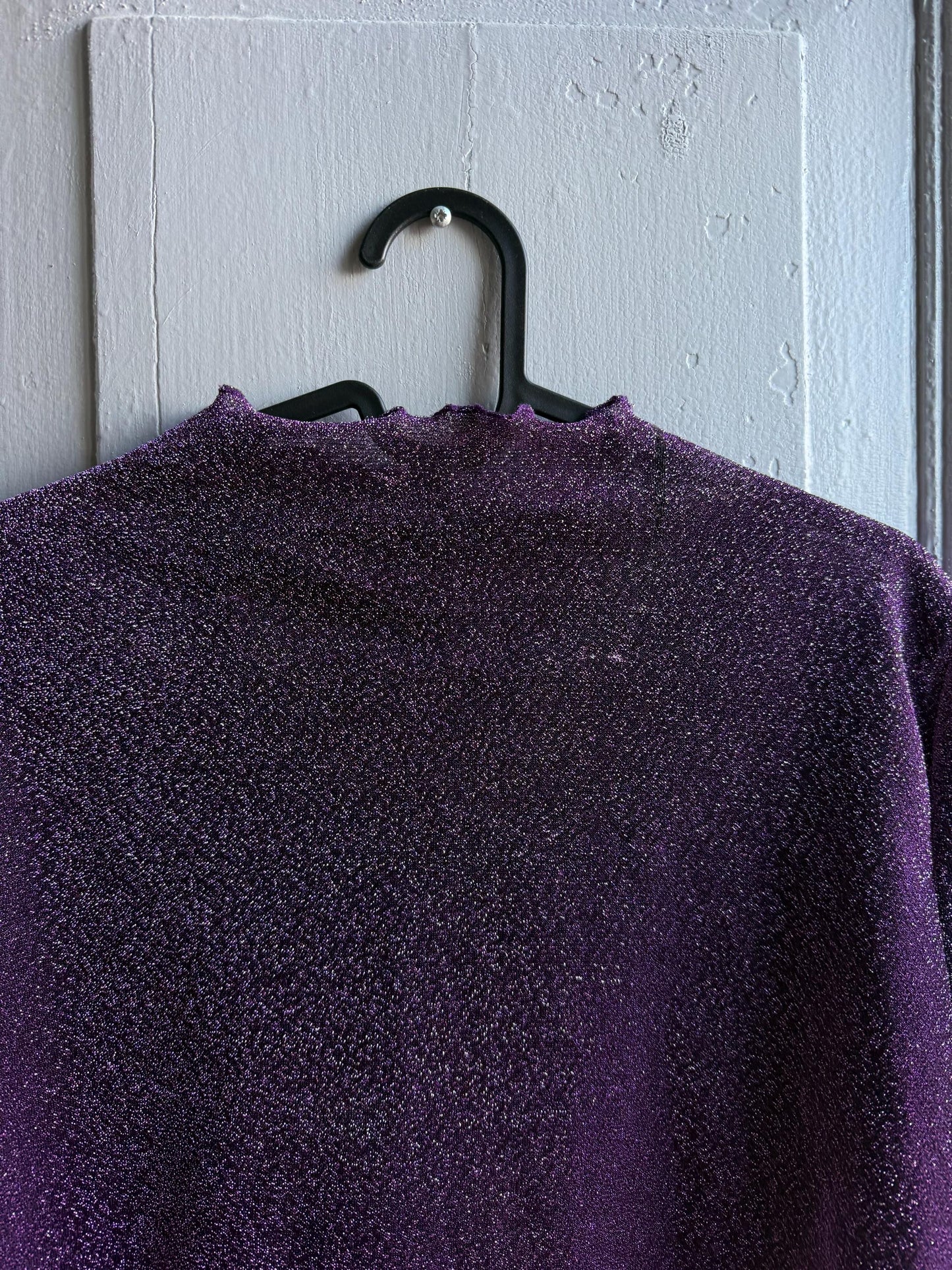 Vintage Purple Glitter Mockneck Top — additional view 7