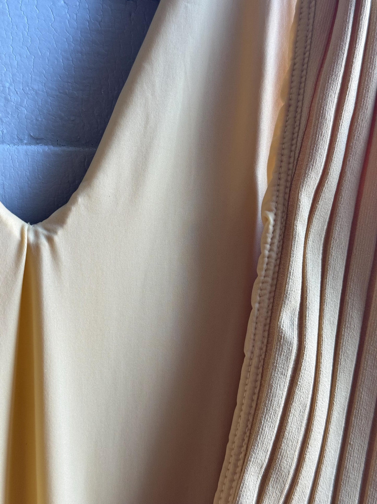 Vintage Beige Deep V Bodysuit With Open Back — additional view 11