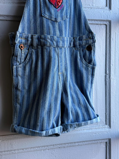 Guess Kids Striped Denim Overalls — additional view 6