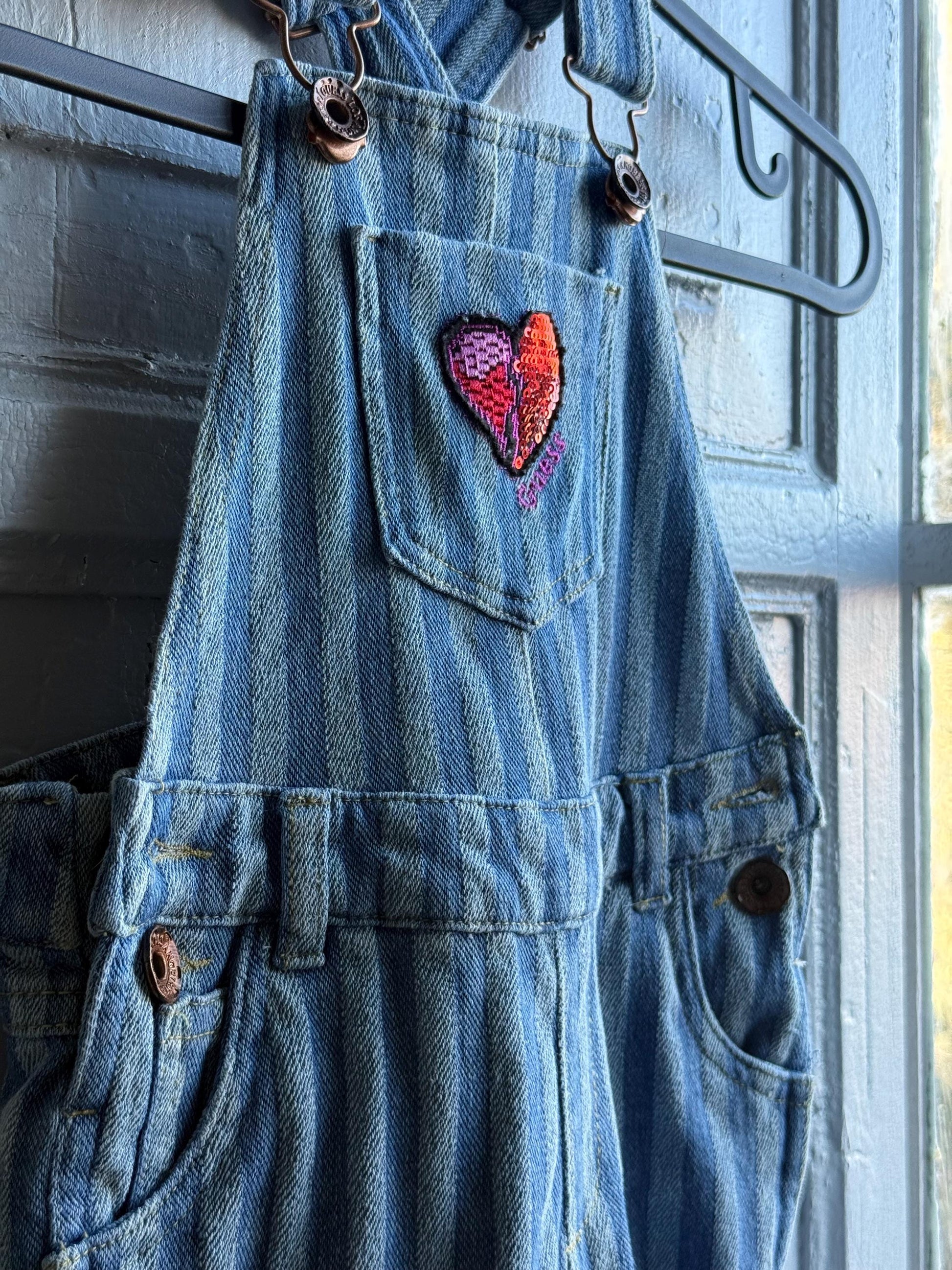 Guess Kids Striped Denim Overalls — additional view 12