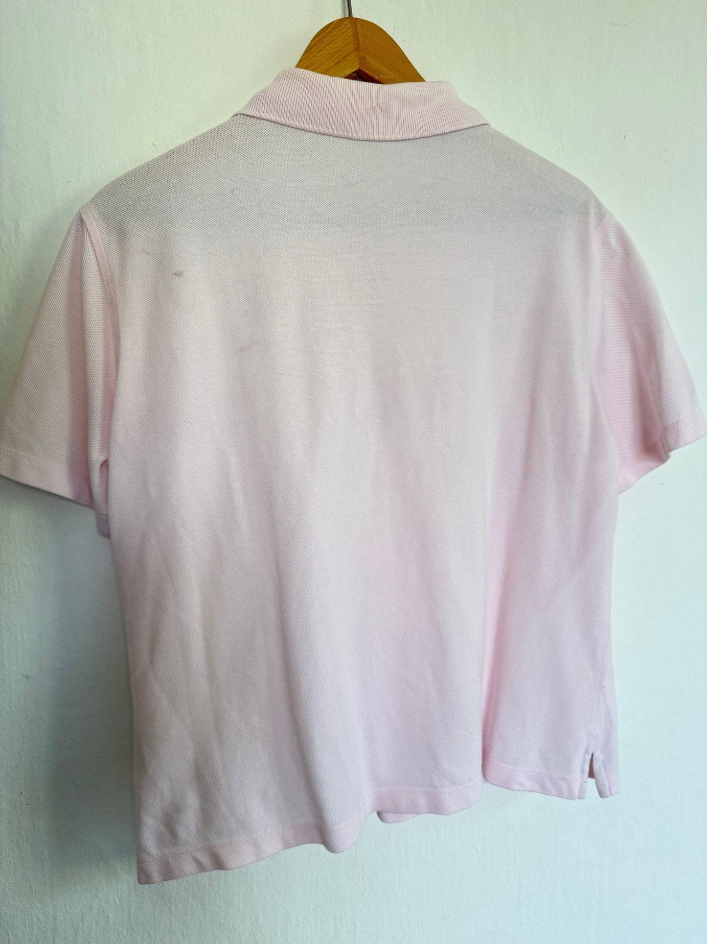 Burberry Light Pink Cotton Polo Shirt — fabric close-up