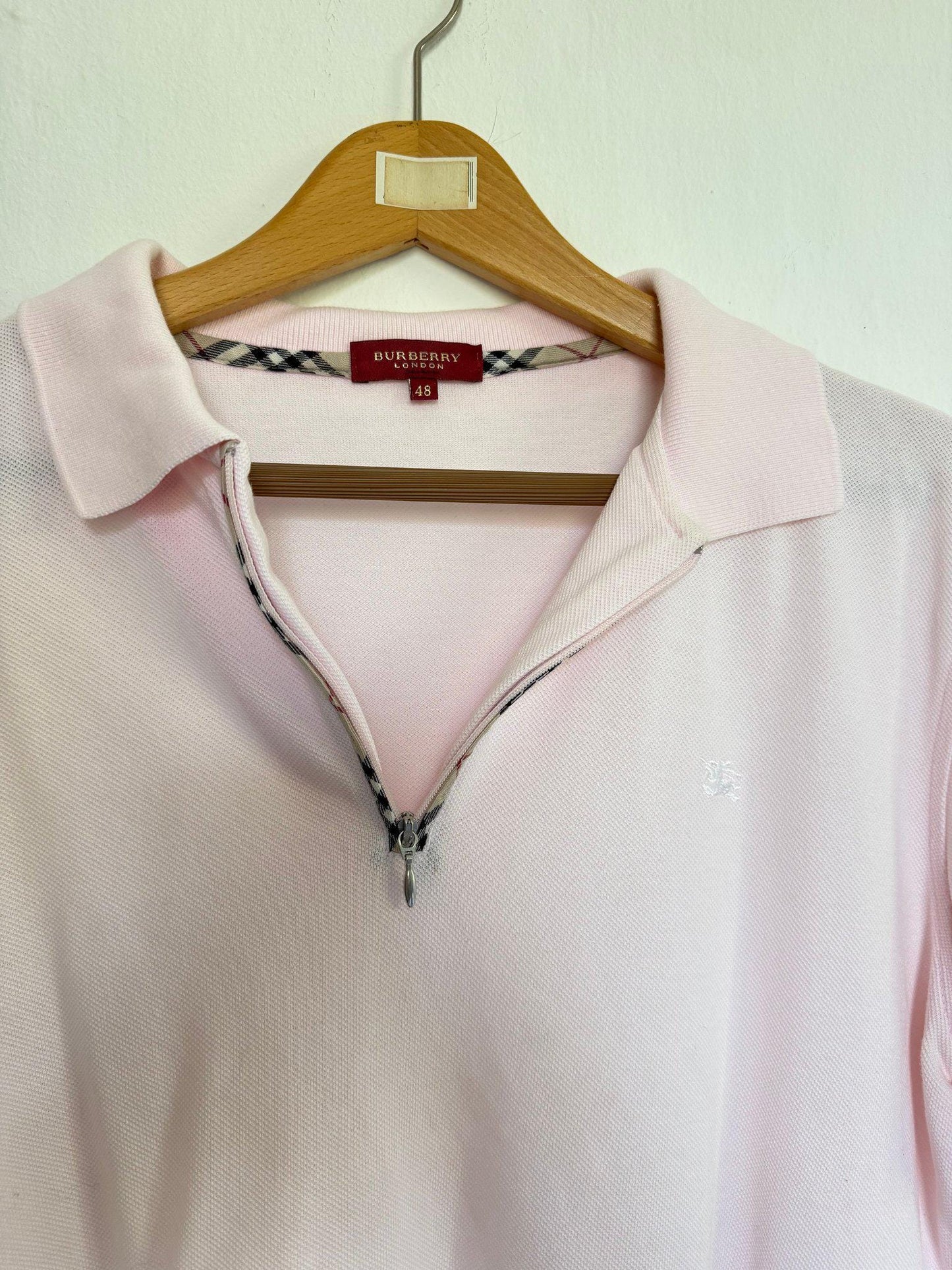 Burberry Light Pink Cotton Polo Shirt — additional view 7