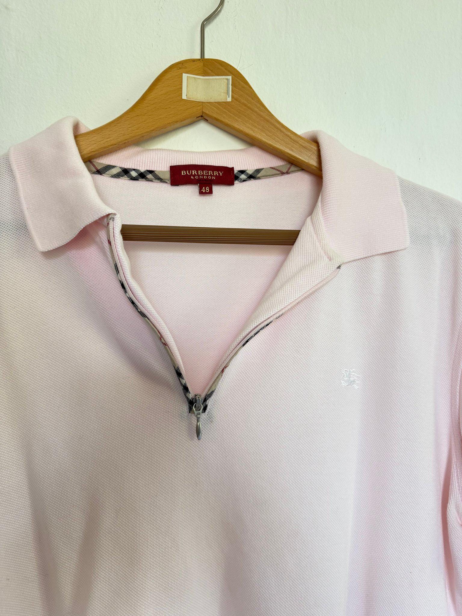 Burberry Light Pink Cotton Polo Shirt — additional view 7