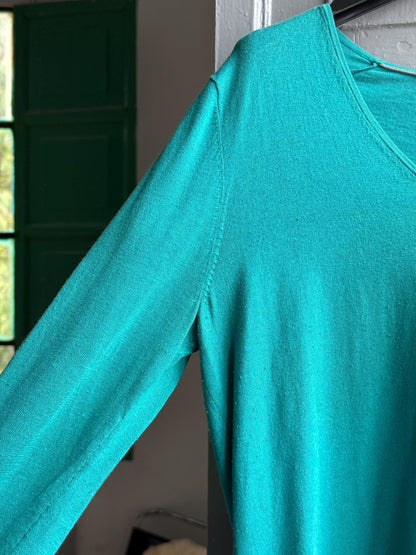 Silk Cotton Light Teal Long Sleeve Shirt — additional view 7