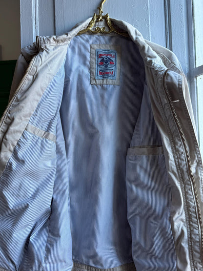 Vintage beige utility jacket, Cotton outdoor menswear, Beige summer coat, L