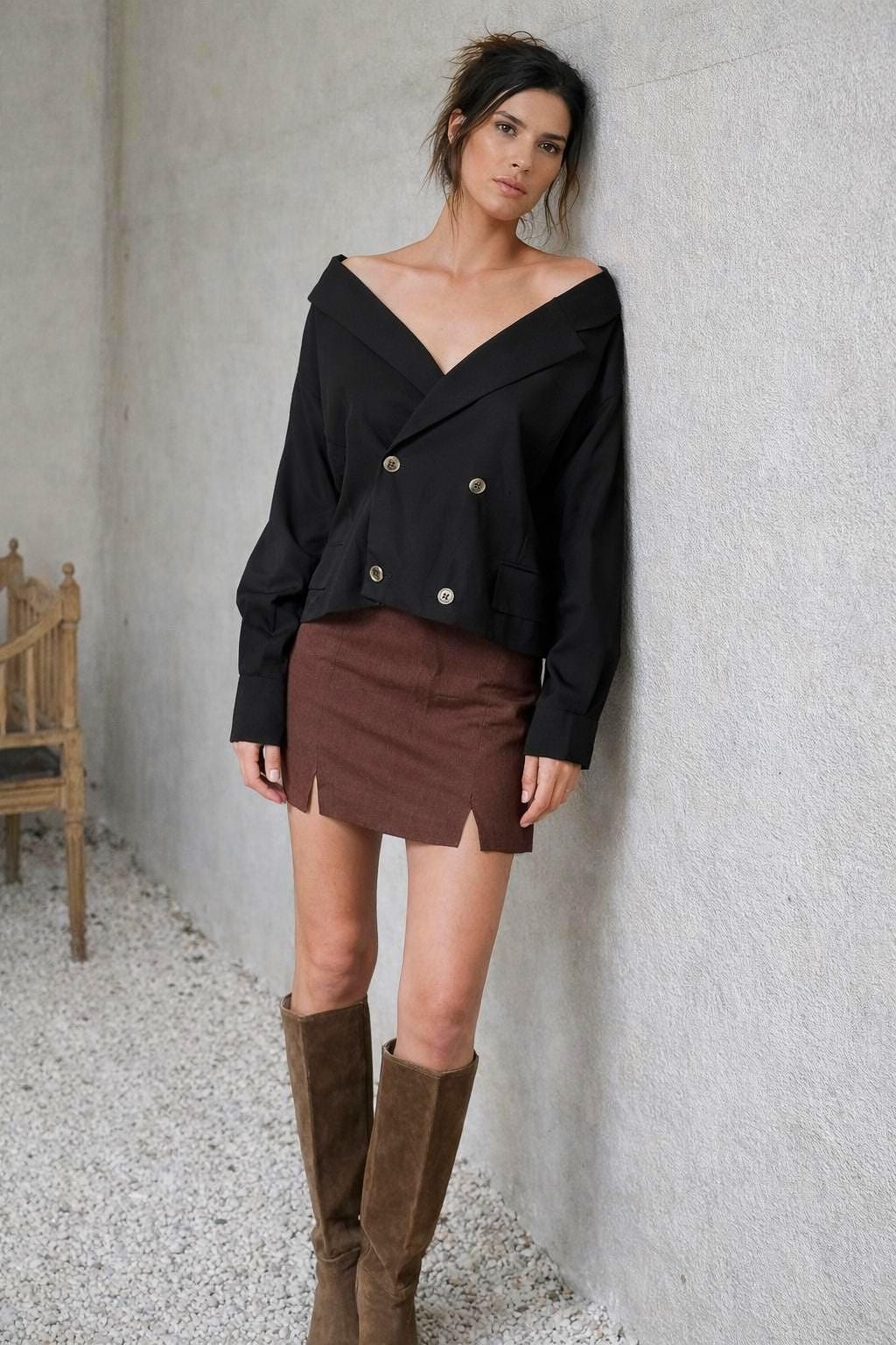Vintage Italian Designer Power Shoulder Jacket