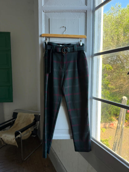 Plaid Belted High Waist Trousers — additional view 11