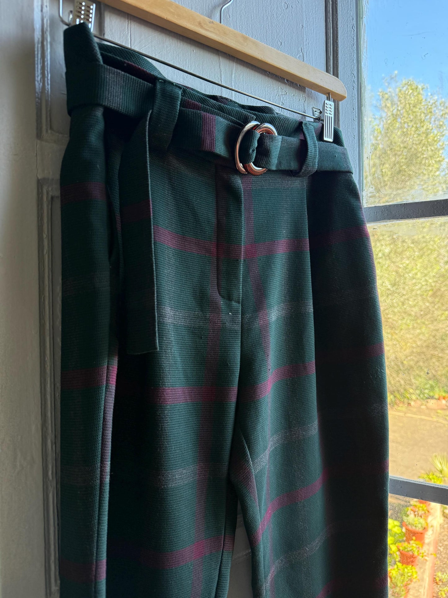 Plaid Belted High Waist Trousers — additional view 10