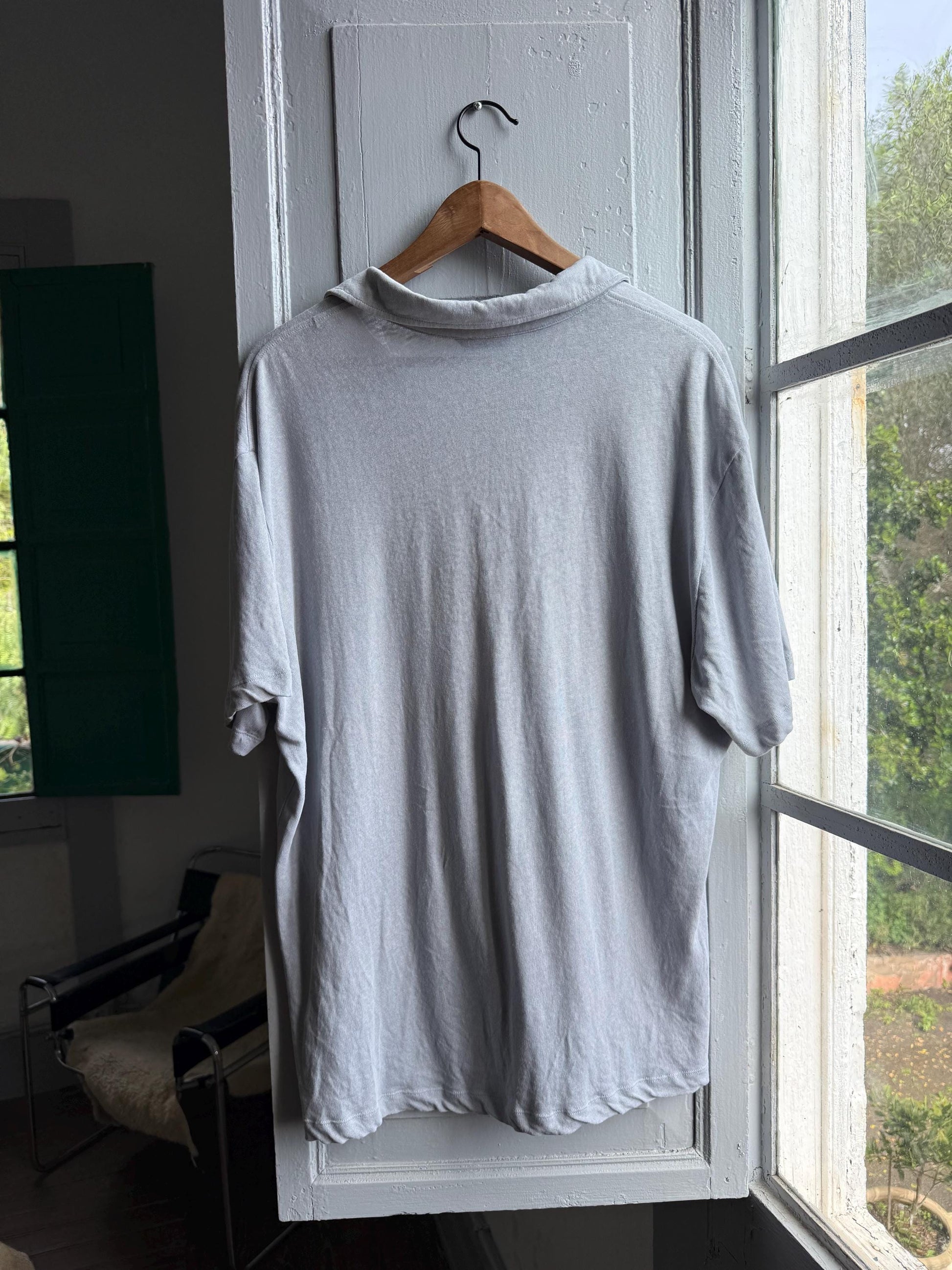 Light Grey Linen-Cotton Polo Shirt — additional view 12