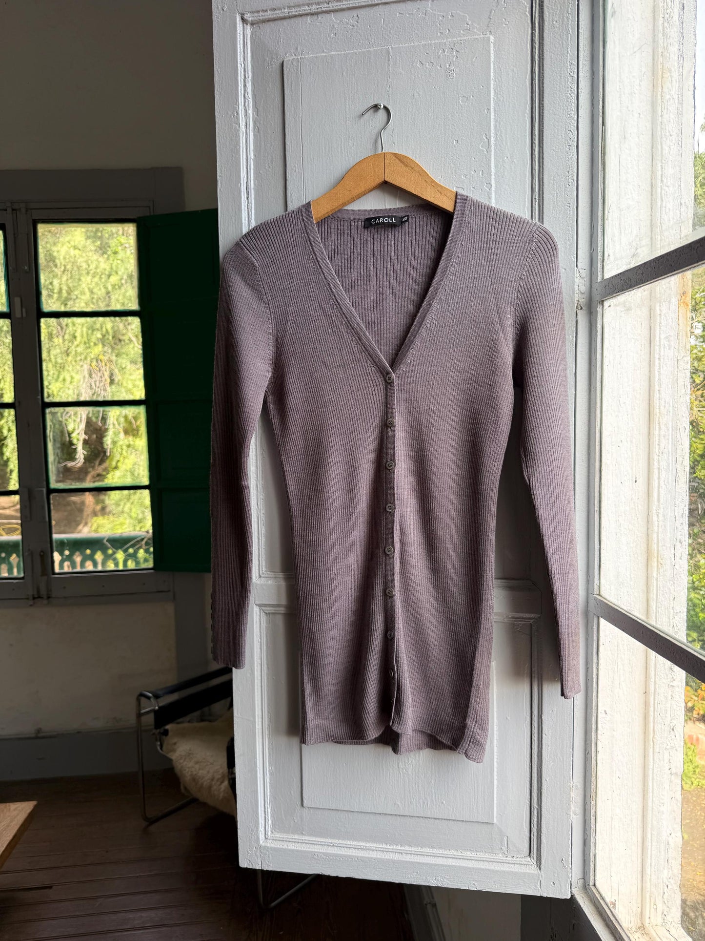 Caroll Brown Wool Blend Women’s Vest — fabric close-up