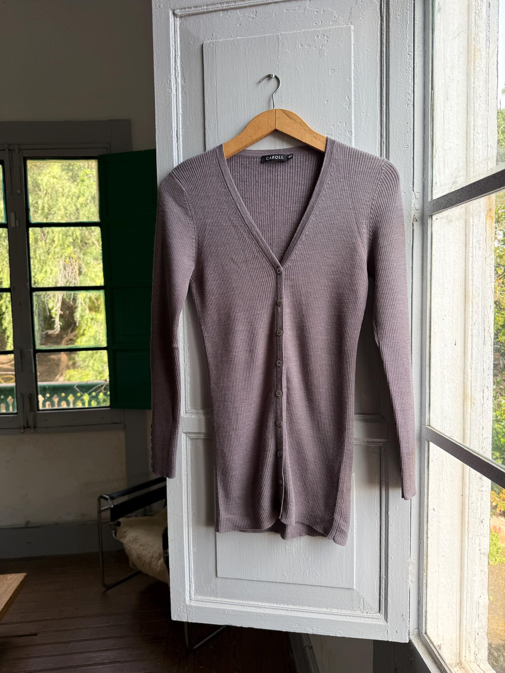 Caroll Brown Wool Blend Women’s Vest — fabric close-up