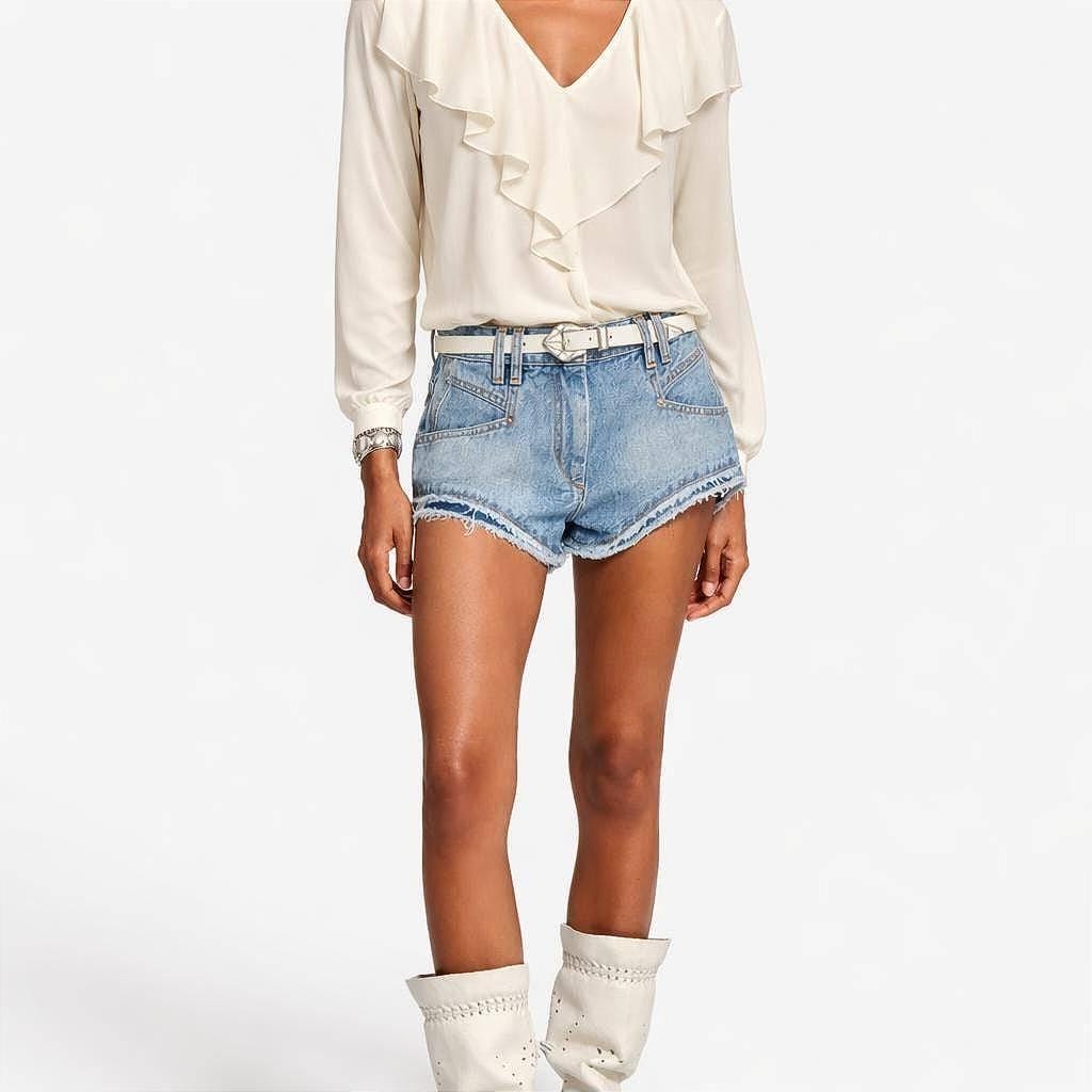 Ruffle Blouse in Classic White