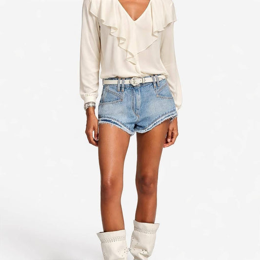 Ruffle Blouse in Classic White