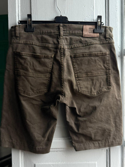 Brown Denim Men’s Shorts — back view