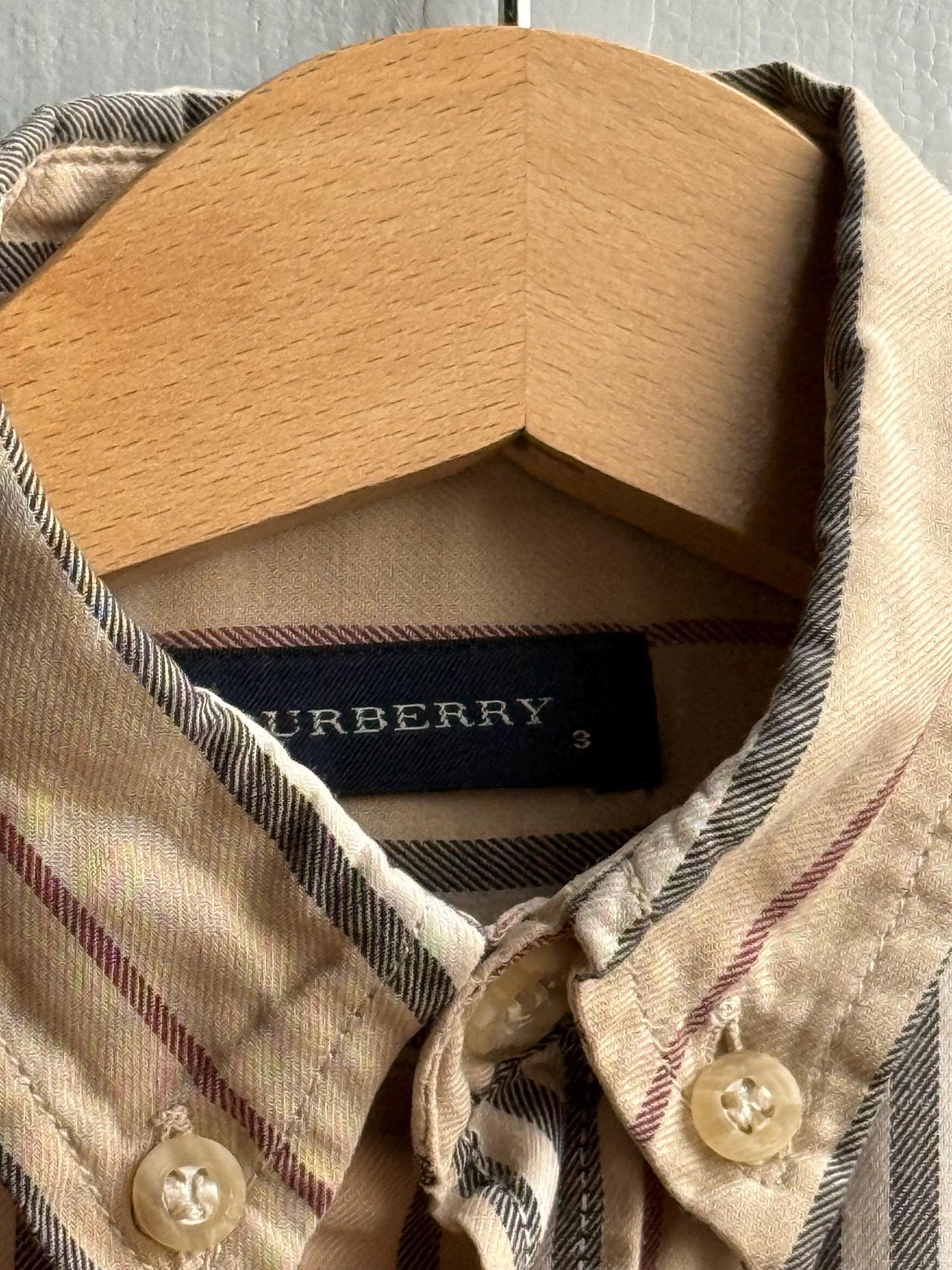 Burberry London kids button up shirt, cotton boy blouse, Size 3 year old.