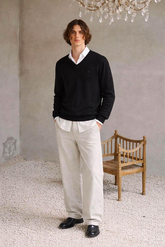 Pedro Del Hierro Black Merino Wool Jumper