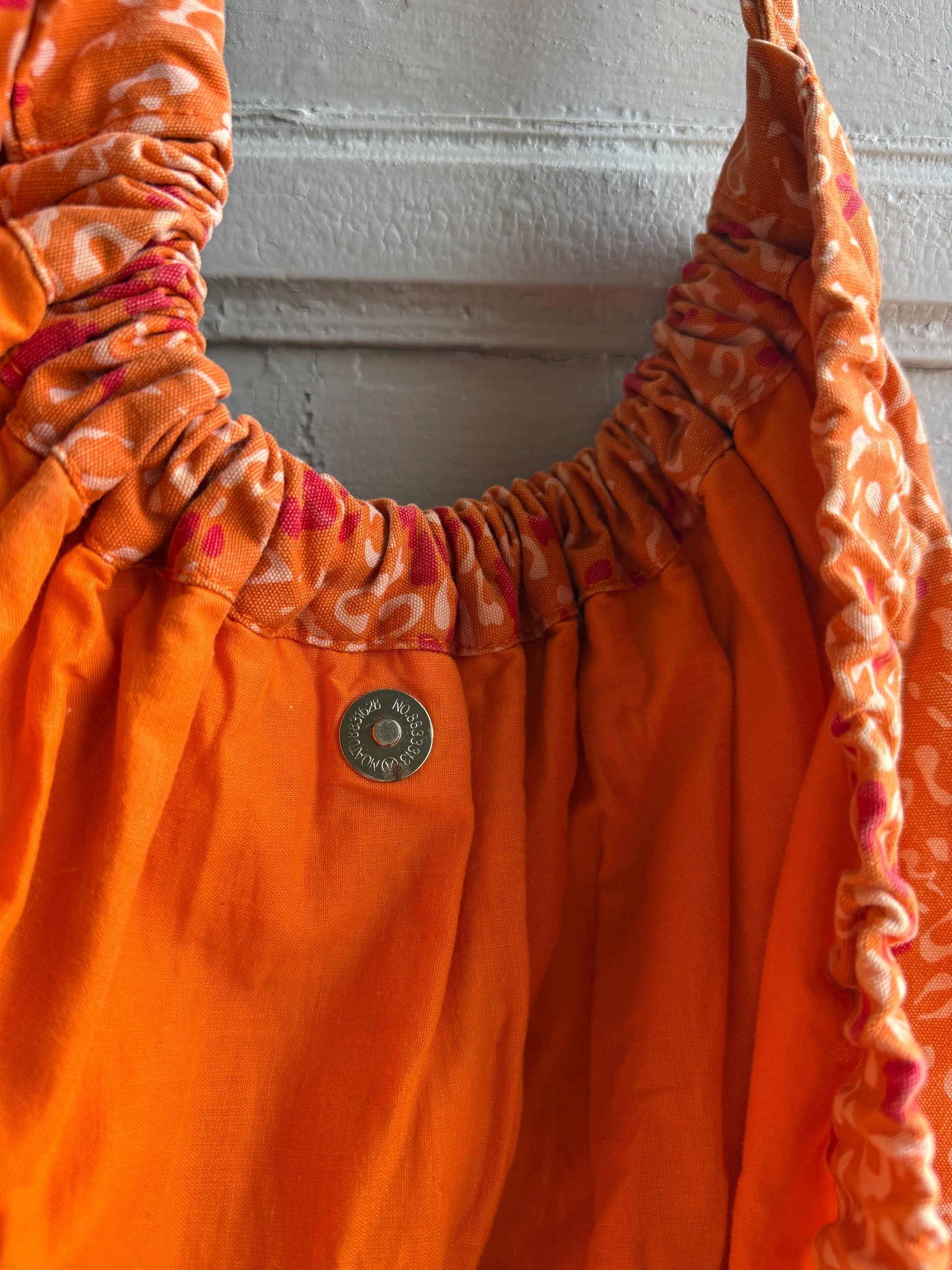 Orange Leopard Print Cotton Shopper Bag — additional view 9