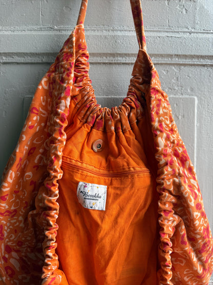 Orange Leopard Print Cotton Shopper Bag — additional view 11