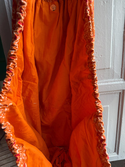 Orange Leopard Print Cotton Shopper Bag — additional view 15