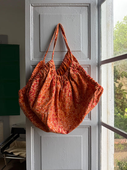 Orange Leopard Print Cotton Shopper Bag — additional view 14