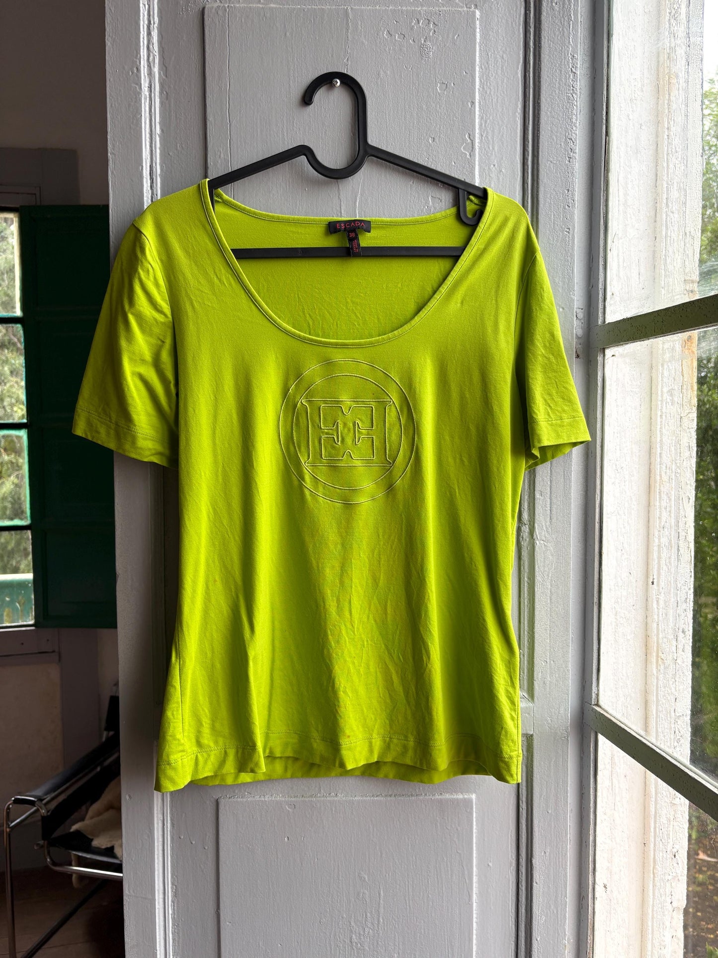 Vintage Escada Green Scoop Neck Tee — additional view 9
