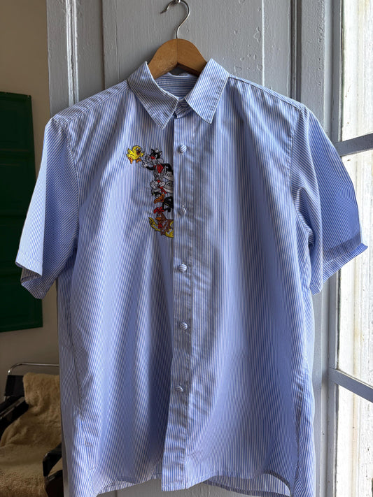Vintage Blue Striped Looney Tunes Shirt