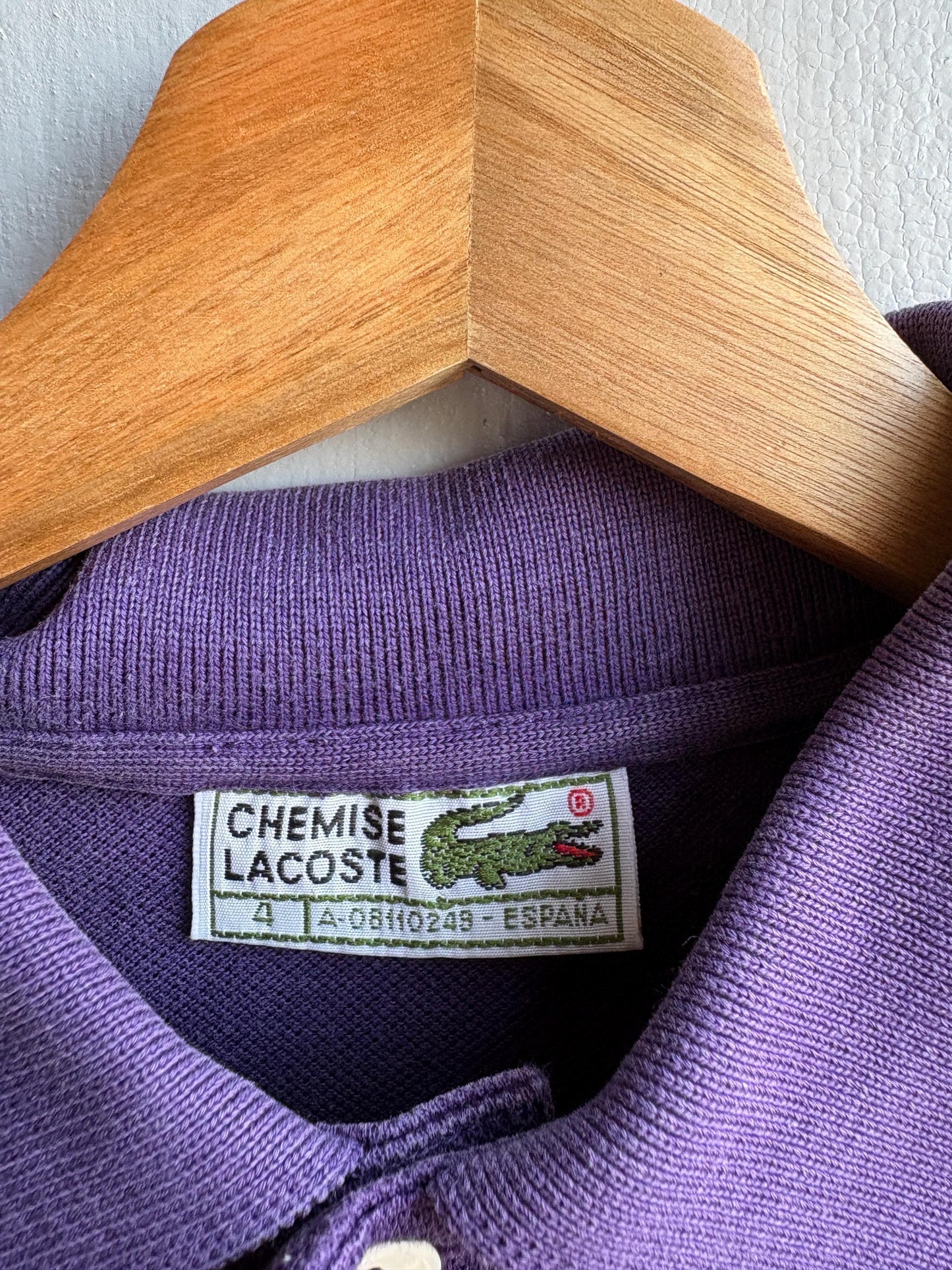 Vintage Purple Lacoste Polo Shirt — detail