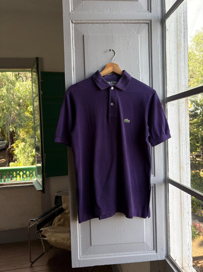 Vintage Purple Lacoste Polo Shirt — fabric close-up