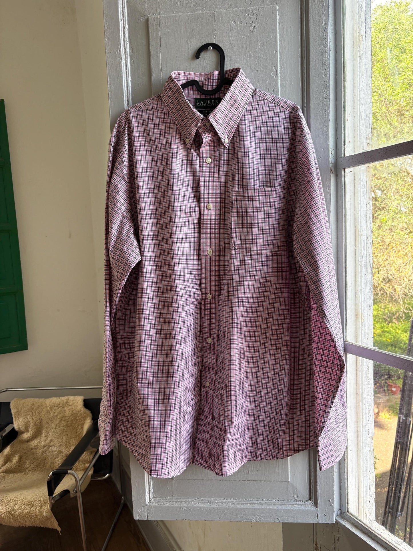Multicolored Check Cotton Button-Down Shirt — detail