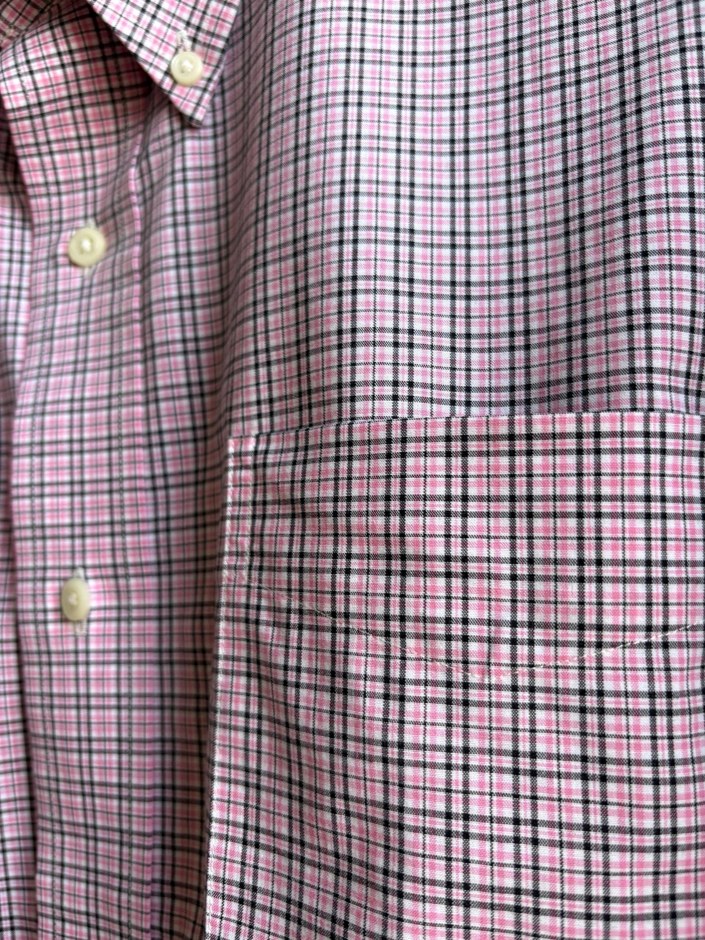 Multicolored Check Cotton Button-Down Shirt — back view