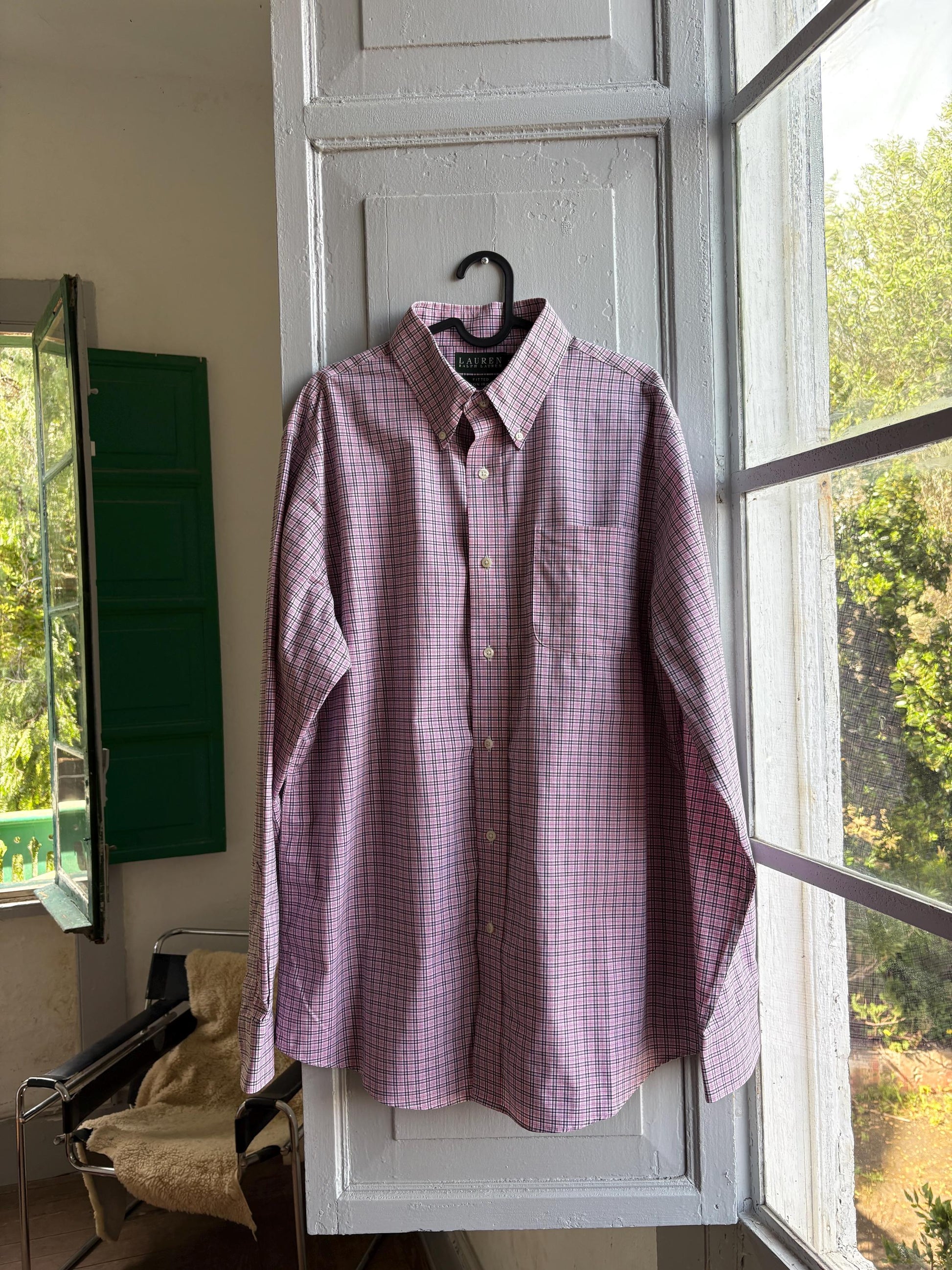 Multicolored Check Cotton Button-Down Shirt — additional view 8