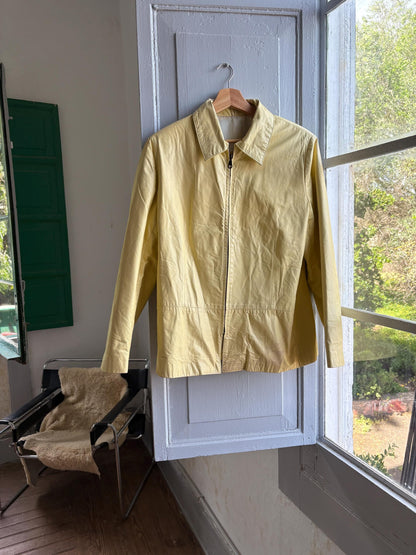 Vintage Light Yellow Leather Jacket — additional view 9