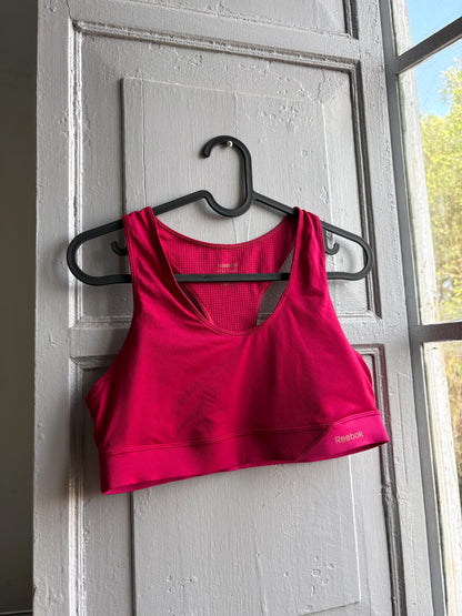 Pink Racerback Sports Top With Mesh Panel — detail