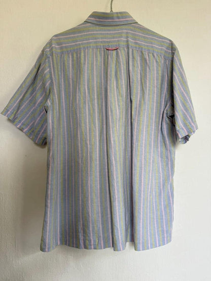 Ungaro White Cotton Short Sleeve Shirt — fabric close-up