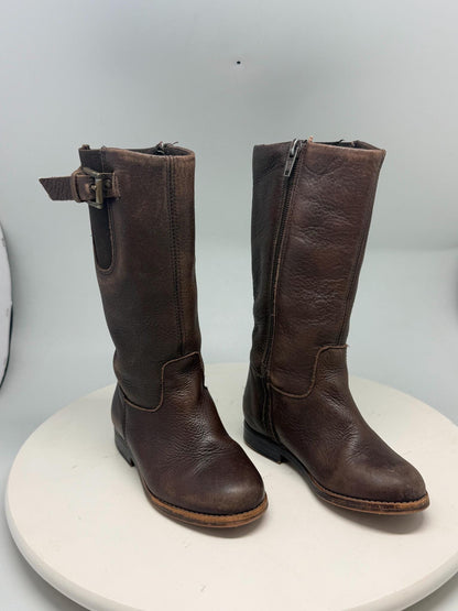 Brown Long Leather Boots for Girls — additional view 9