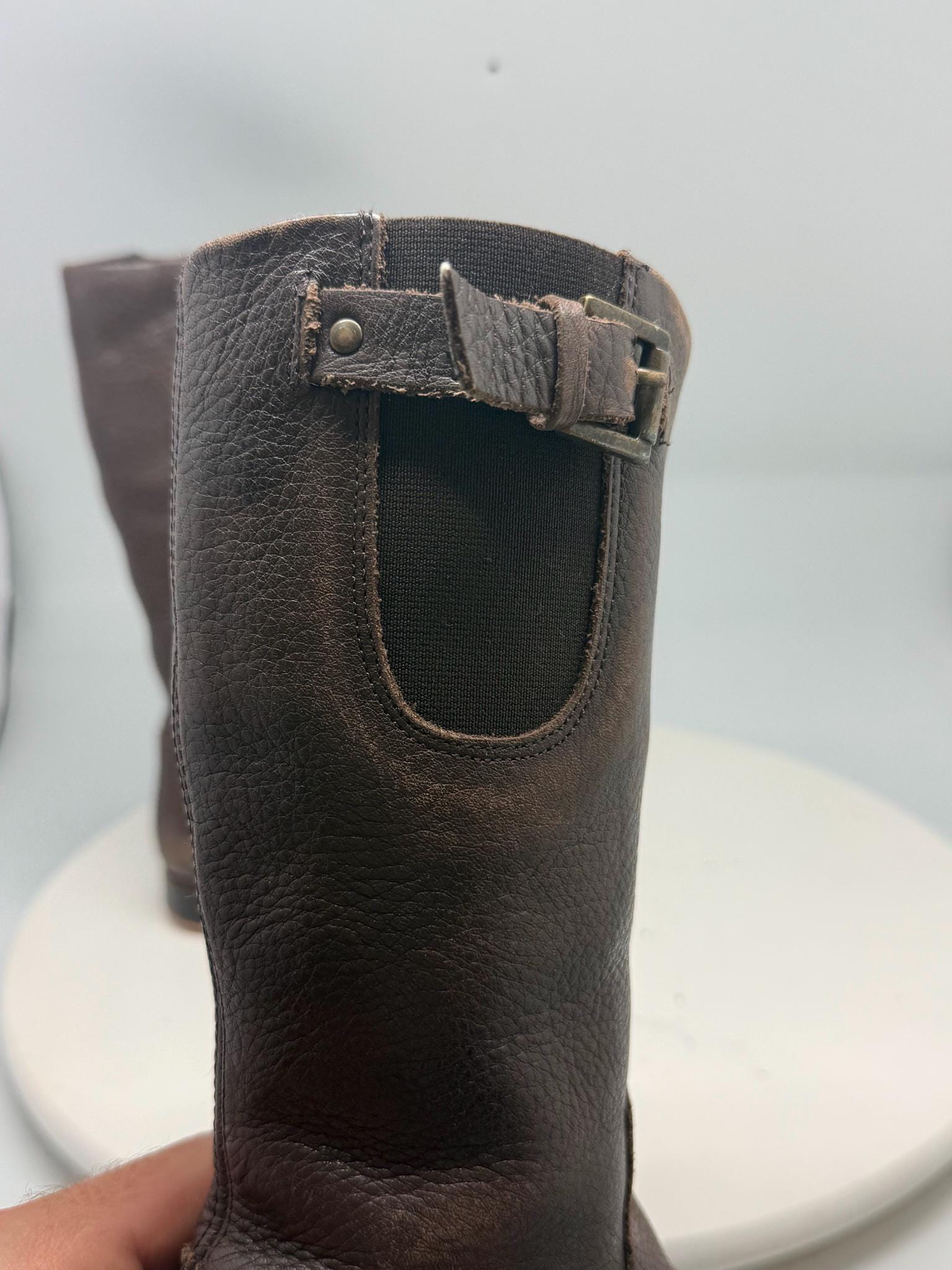 brown Long Leather girl Boots, Size 25 Children