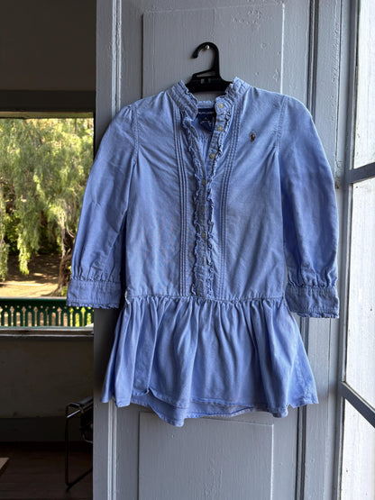 Ralph Lauren Light Blue Cotton Dress — detail