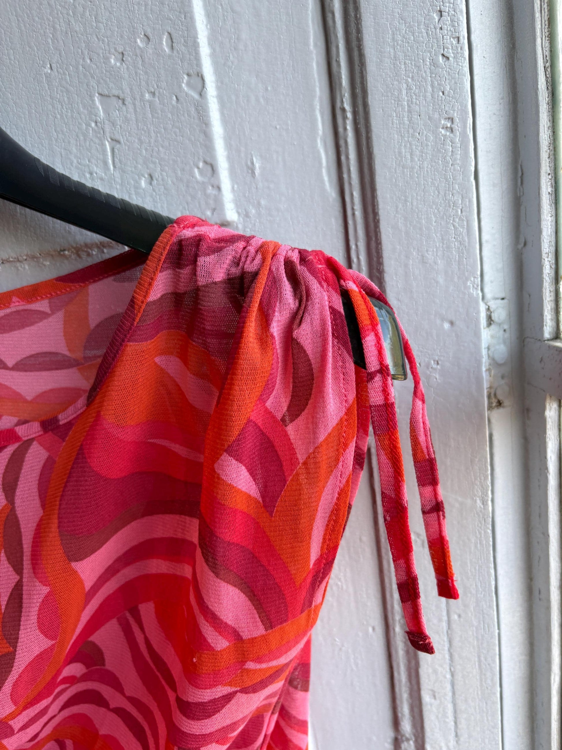 Y2K Swirl Print Pink Sheer Camisole — additional view 9