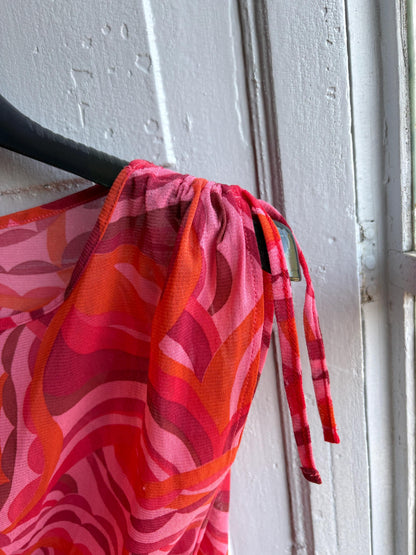 Y2K Swirl Print Pink Sheer Camisole — additional view 9