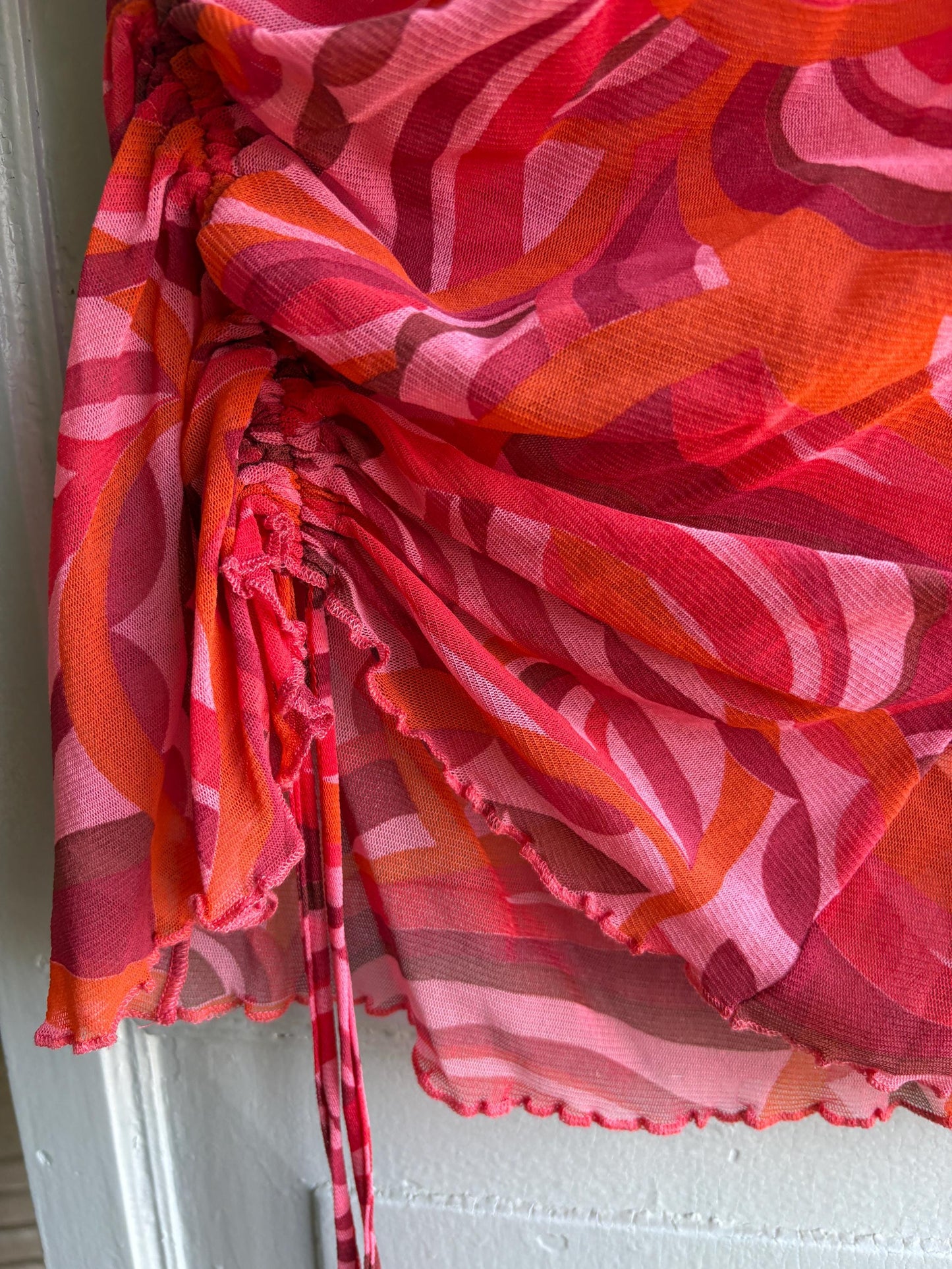 Y2K Swirl Print Pink Sheer Camisole — additional view 12