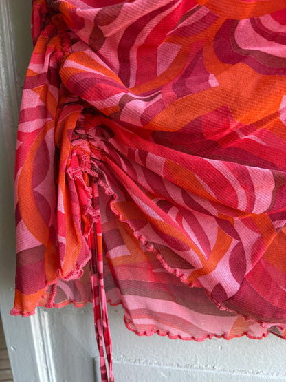 Y2K Swirl Print Pink Sheer Camisole — additional view 12