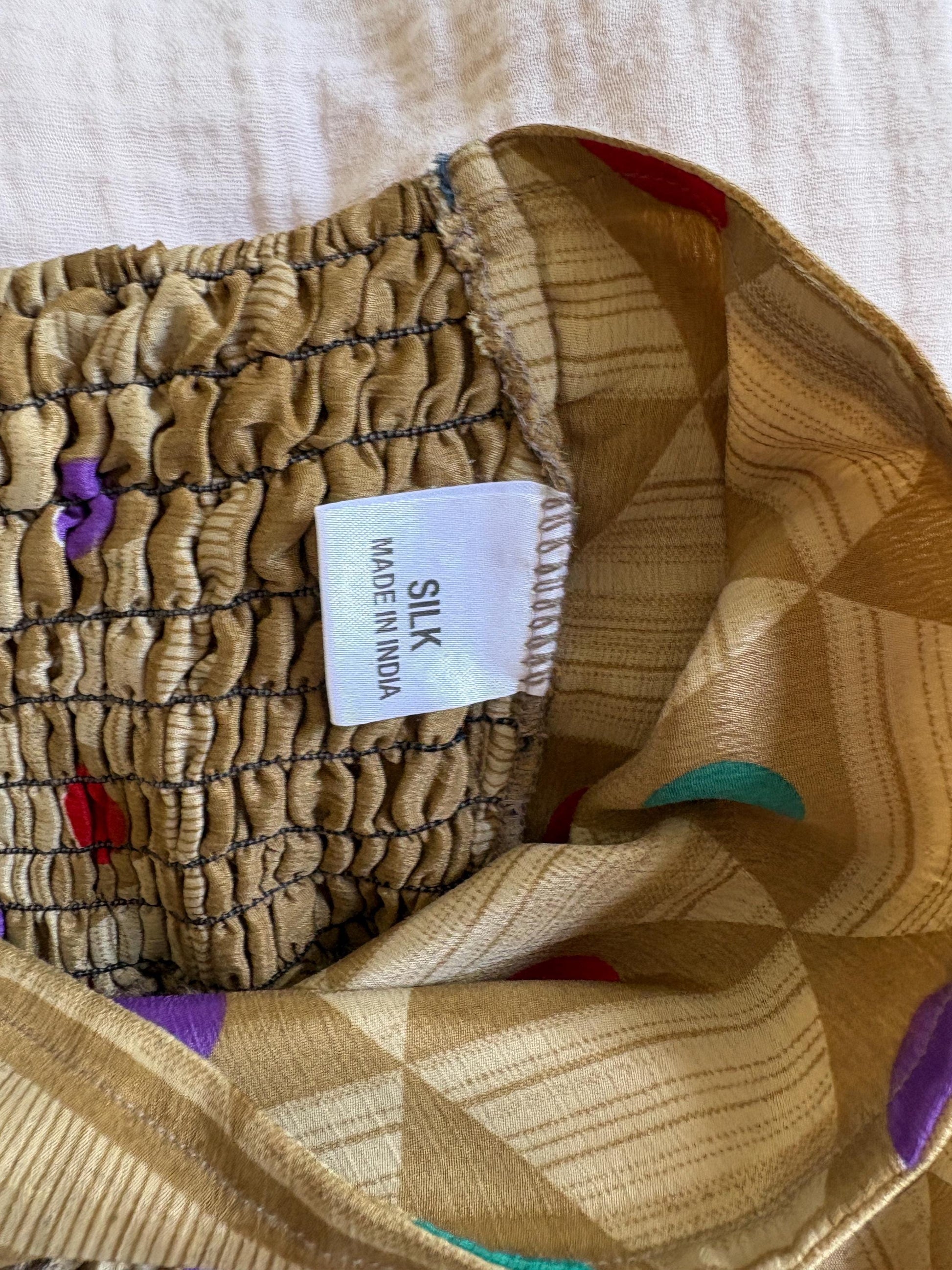 Vintage Geometric Silk Maxi Skirt — additional view 10