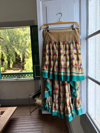 Vintage Geometric Silk Maxi Skirt — additional view 7
