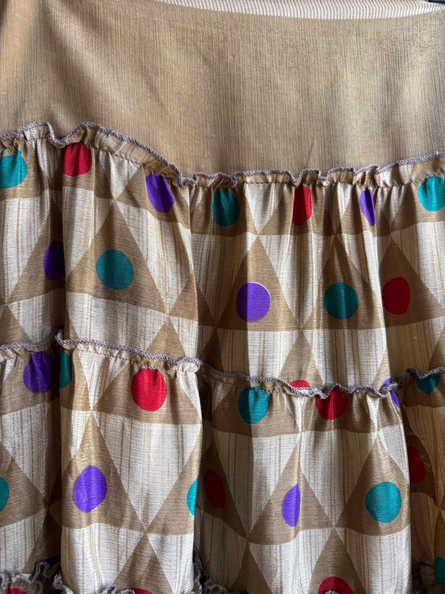 Vintage Geometric Silk Maxi Skirt — additional view 9